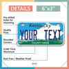 Picture of InkMyPlate Personalized Kentucky Mini License Plate | Choose from 50 States|Custom License Plate for Kids Power Wheels | Golf Cart, Motorcycle, Moped, Wagons, ATV | Aluminum 6*3 inch