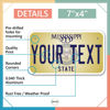 Picture of InkMyPlate Personalized Mississippi Mini License Plate | Choose from 50 States | Moto 7x4 | Custom License Plate for Kids Power Wheels | Golf Cart, Motorcycle, Wagons, Moped ATV | Aluminum Made in USA