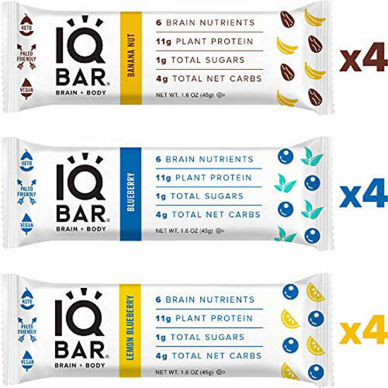 Getuscart Iq Bar Brain Body Bars Fruit Lovers Variety Keto Paleo Friendly Vegan 11g 6998