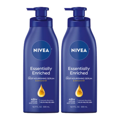 Picture of NIVEA Essentially Enriched Body Lotion for Dry Skin, Pack of 2, 16.9 Fl Oz Pump Bottles