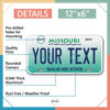 Picture of InkMyPlate Personalized Missouri Blue Car License Plate | Choose from All 50 Sates | 6x12 Inch | Custom Missouri License Plate for Front of Car | Personalized Custom Car Tags | Made USA 040 Aluminum