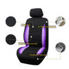 Picture of Flying Banner Car Seat Covers Front Seats Rear Bench Polyester car seat Protectors Easy installations Rear Bench Split Classic Man Lady Truck (Full Set -- Low Back, Black Purple & Light Purple)