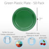 Picture of Exquisite 7 Inch. - Emerald Green Plastic Plates for Parties Dinners Desserts and more - Solid Color Disposable Plates - 50 Count