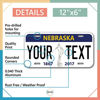 Picture of InkMyPlate Personalized Nebraska Car License Plate | Choose from All 50 Sates | 6x12 Inch | Custom Nebraska License Plate for Front of Car | Personalized Custom Car Tags | Made in USA .040 Aluminum