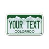 Picture of InkMyPlate Personalized Colorado Mini License Plate | Choose from 50 States | Moto 7x4 | Custom License Plate for Kids Power Wheels | Golf Cart, Motorcycle, Wagons, Moped ATV | Aluminum, 7inchX4inch