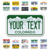 Picture of InkMyPlate Personalized Colorado Mini License Plate | Choose from 50 States | Moto 7x4 | Custom License Plate for Kids Power Wheels | Golf Cart, Motorcycle, Wagons, Moped ATV | Aluminum, 7inchX4inch