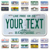 Picture of InkMyPlate Personalized New Hampshire Car License Plate | Choose from All 50 Sates | 6x12 Inch | Custom New Hampshire License Plate for Front of Car | Personalized Custom Car Tags | USA .040 Aluminum