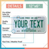 Picture of InkMyPlate Personalized New Hampshire Car License Plate | Choose from All 50 Sates | 6x12 Inch | Custom New Hampshire License Plate for Front of Car | Personalized Custom Car Tags | USA .040 Aluminum