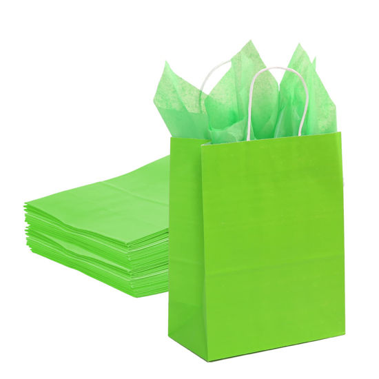 GetUSCart TIMBLESSING 24 Green Bulk Kraft Party Gift Bags With 24