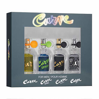 Picture of Curve Curve Men's Cologne 4 Piece Gift Set, 0.5 Fl. Oz. Eau De Cologne, 4 Count