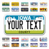 Picture of InkMyPlate Personalized Iowa Mini License Plate | Choose from 50 States | Bike 6x3 in | Custom License Plate for Kids Power Wheels | Golf Cart, Motorcycle, Moped, Wagons, ATV | Aluminum, 6inchX3inch