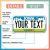 Picture of InkMyPlate Personalized Iowa Mini License Plate | Choose from 50 States | Bike 6x3 in | Custom License Plate for Kids Power Wheels | Golf Cart, Motorcycle, Moped, Wagons, ATV | Aluminum, 6inchX3inch