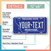 Picture of InkMyPlate Personalized Montana Car License Plate | Choose from All 50 Sates | 6x12 Inch | Custom Montana License Plate for Front of Car | Personalized Custom Car Tags | Made in USA 040 Aluminum