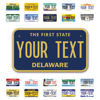 Picture of InkMyPlate Personalized Delaware Mini License Plate | Choose from 50 States |Custom License Plate for Kids Power Wheels | Golf Cart, Motorcycle, Wagons, Moped ATV | Aluminum Made in USA 7*4inch