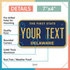 Picture of InkMyPlate Personalized Delaware Mini License Plate | Choose from 50 States |Custom License Plate for Kids Power Wheels | Golf Cart, Motorcycle, Wagons, Moped ATV | Aluminum Made in USA 7*4inch