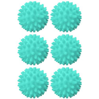 Picture of S&T INC. Reusable Laundry Dryer Balls, Soften and Fluff Laundry, Blue, 2.5 in, 6 Pack