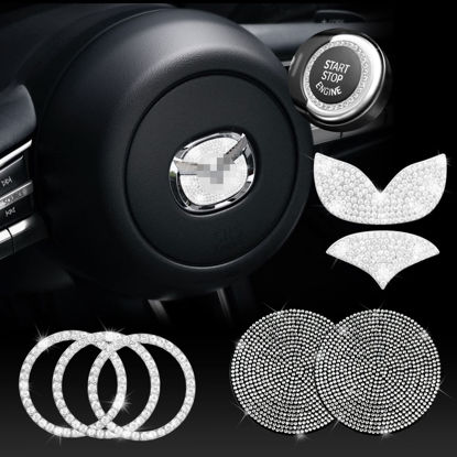 1Pcs Fit for Mercedes Benz 45mm DIY Bling Decorative Sticker Badge Decals,  Fit for Mercedes Benz 45mm Rhinestone Bling Car Interior Badge Decals Bling