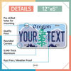 Picture of InkMyPlate Personalized Oregon Car License Plate | Choose from All 50 Sates | 6x12 Inch | Custom Oregon Plate for Front of Car | Personalized Custom Car Tags | Made in USA .040 Aluminum