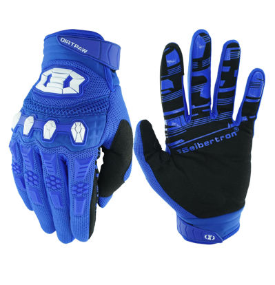 Picture of Seibertron Dirtpaw Unisex BMX MX ATV MTB Racing Mountain Bike Bicycle Cycling Off-Road/Dirt Bike Gloves Road Racing Motorcycle Motocross Sports Gloves Touch Recognition Full Finger Glove Blue M