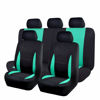 Picture of Flying Banner Car Seat Covers Full Set Front Seats and Rear Bench Polyester car seat Protectors Black Gray Purple airbag Compatible Rear Bench Split (Black Mint Green)