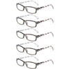 Picture of Kerecsen 5 Pairs Fashion Ladies Reading Glasses Spring Hinge Pattern Design Readers, 5 Pack Gray, Medium