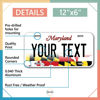 Picture of InkMyPlate Personalized Maryland Car License Plate | Choose from All 50 Sates |Custom Maryland License Plate for Front of Car | Personalized Custom Car Tags | USA .040 Aluminum 12*6inch