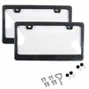 Picture of Car License Plates Shield and Carbon Fiber Look Frame Combo, 2 Pack Tinted Bubble Design Novelty Plate Covers to Fit Any Standard US Plates, Unbreakable Frame 2 Holes Patented Design