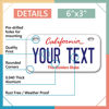 Picture of InkMyPlate Personalized California Mini License Plate | Choose from 50 States | Bike 6x3 in | Custom License Plate for Kids Power Wheels | Golf Cart, Motorcycle, Moped, Wagons, ATV | Aluminum