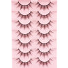 Picture of Veleasha Manga Lashes 7 Pairs Natural Look Fluffy False Eyelashes That Look Like Individual Clusters Soft Wispy Lashes Faux Mink Lashes Pack (6D75)