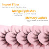 Picture of Veleasha Manga Lashes 7 Pairs Natural Look Fluffy False Eyelashes That Look Like Individual Clusters Soft Wispy Lashes Faux Mink Lashes Pack (6D75)