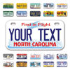 Picture of InkMyPlate Personalized North Carolina Mini License Plate | Choose from 50 States | Bike 6x3 inch | Custom License Plate for Kids Power Wheels | Golf Cart, Motorcycle, Moped, Wagons, ATV | Aluminum