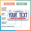 Picture of InkMyPlate Personalized North Carolina Mini License Plate | Choose from 50 States | Bike 6x3 inch | Custom License Plate for Kids Power Wheels | Golf Cart, Motorcycle, Moped, Wagons, ATV | Aluminum