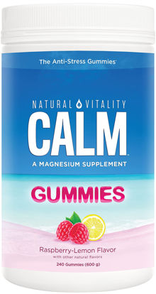 Picture of Natural Vitality Calm, Magnesium Citrate Supplement, Stress Relief Gummies, Supports a Healthy Response to Stress, Gluten Free, Vegan, Raspberry Lemon, 240 Gummies