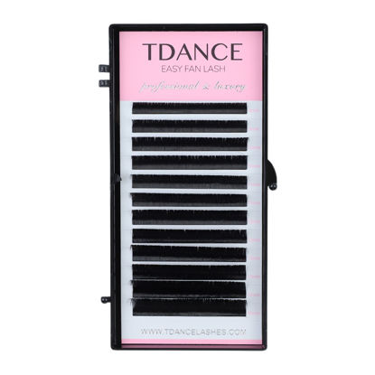 Picture of TDANCE Eyelash Extension Supplies Rapid Blooming Volume Eyelash Extensions Thickness 0.1 CC Curl Mix 8-15mm Easy Fan Volume Lashes Self Fanning Individual Eyelashes Extension (CC-0.1,8-15mm)