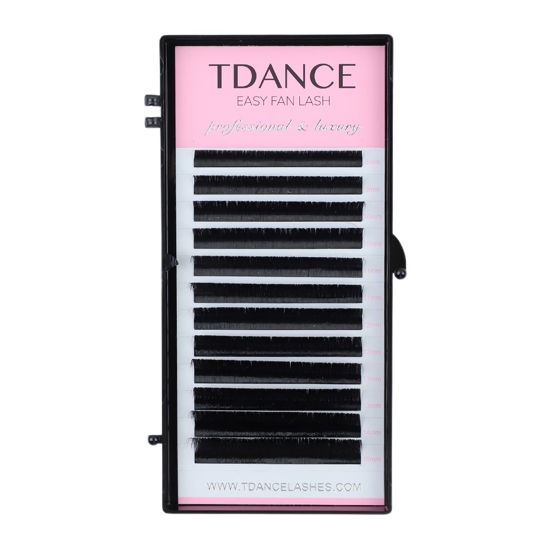 Picture of TDANCE Eyelash Extension Supplies Rapid Blooming Volume Eyelash Extensions Thickness 0.1 CC Curl Mix 8-15mm Easy Fan Volume Lashes Self Fanning Individual Eyelashes Extension (CC-0.1,8-15mm)