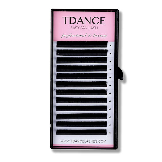 Picture of TDANCE Eyelash Extension Supplies Rapid Blooming Volume Eyelash Extensions Thickness 0.03 CC Curl 25mm Easy Fan Volume Lashes Self Fanning Individual Eyelashes Extension (CC-0.03,25mm)