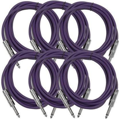 Picture of Seismic Audio SASTSX-10Purple-6PK 10-Feet TS 1/4-Inch Guitar, Instrument, or Patch Cable, Purple