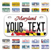 Picture of InkMyPlate Personalized Maryland Mini License Plate | Choose from 50 States | Bike 6x3 in | Custom License Plate for Kids Power Wheels | Golf Cart, Motorcycle, Moped, Wagons, ATV | Aluminum