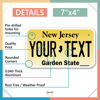 Picture of InkMyPlate Personalized New Jersey Mini License Plate | Choose from 50 States | Moto 7x4 | Custom License Plate for Kids Power Wheels | Golf Cart, Motorcycle, Wagons, Moped ATV | Aluminum Made USA