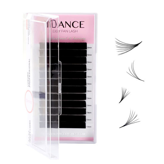 Picture of TDANCE Eyelash Extension Supplies Rapid Blooming Volume Eyelash Extensions Thickness 0.05 D Curl 10mm Easy Fan Volume Lashes Self Fanning Individual Eyelashes Extension (D-0.05,10mm)