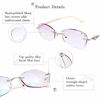 Picture of LifeArt Blue Light Blocking Glasses, Computer Reading Glasses, Anti Blue Rays, Reduce Eyestrain, Rimless Frame Tinted Lens with diamond, Stylish for Women (+1.00 Magnification)