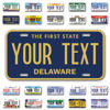 Picture of InkMyPlate Personalized Delaware Car License Plate | Choose from All 50 Sates | 6x12 Inch | Custom Delaware License Plate for Fron 12inchX6inch