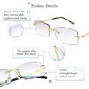 Picture of LifeArt Blue Light Blocking Glasses, Computer Reading Glasses, Anti Blue Rays, Reduce Eyestrain, Rimless Frame Tinted Lens with diamond, Stylish for Men and Wowen (+1.00 Magnification)