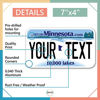 Picture of InkMyPlate Personalized Minnesota Mini License Plate | Choose from 50 States | Moto 7x4 | Custom License Plate for Kids Power Wheels | Golf Cart, Motorcycle, Wagons, Moped ATV | Aluminum Made in USA