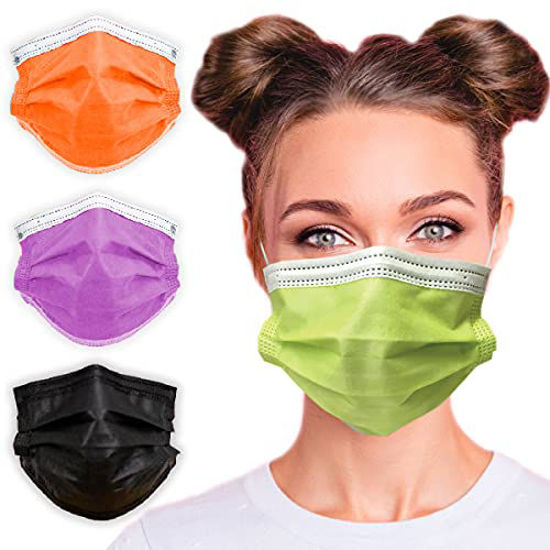 Picture of 3-Ply Breathable Disposable Face Mask (Kiwi Green) - Made in USA - Comfortable Elastic Ear Loop | Non-Woven Polypropylene | Block Dust & Air Pollution | For Business and Personal Care (10pcs)