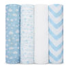 Picture of Muslin Swaddle Blankets Neutral Receiving Blanket Swaddling, Wrap for Boys and Girls, Baby Essentials, Registry & Gift by Comfy Cubs (Blue)