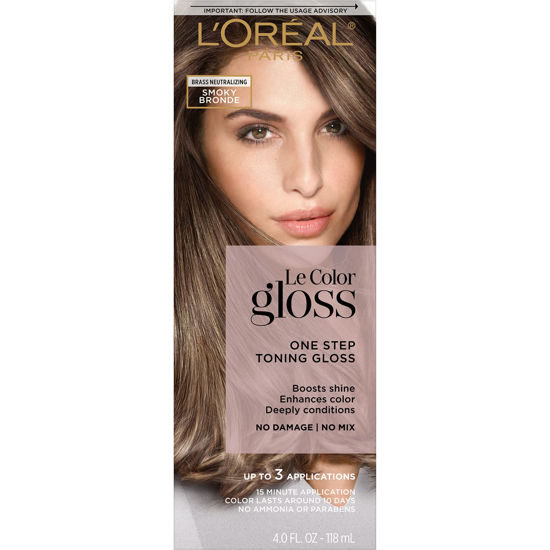 Picture of L'Oreal Paris Le Color Gloss One Step In-Shower Toning Hair Gloss, Neutralizes Brass, Conditions & Boosts Shine, Smoky Bronde, 4 Ounce