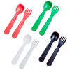 Picture of RE-PLAY Made in USA 8pk Toddler Feeding Spoon and Fork Set| Made from BPA Free Eco Friendly Recycled Milk Jugs - Virtually Indestructible | Red, Kelly Green, Black & White | Dishwasher Safe |Holiday