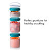 Picture of Whiskware Snack Pack Plastic Snack Containers for Toddlers, Kids, and Adults, 3 Stackable Snack Cups for School, Travel, and Portion Control, White/Purple