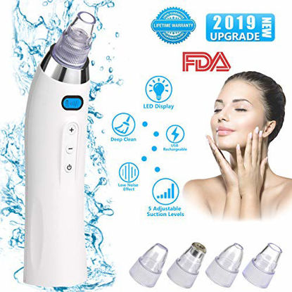 Picture of Blackhead Remover Blackhead Vacuum Rechargeable Pore Vacuum Microdermabrasion Blackhead Remover Vacuum Blackhead Vacuum Suction Remover for Comedone Acne Suction Tool for Facial Skin Treatment